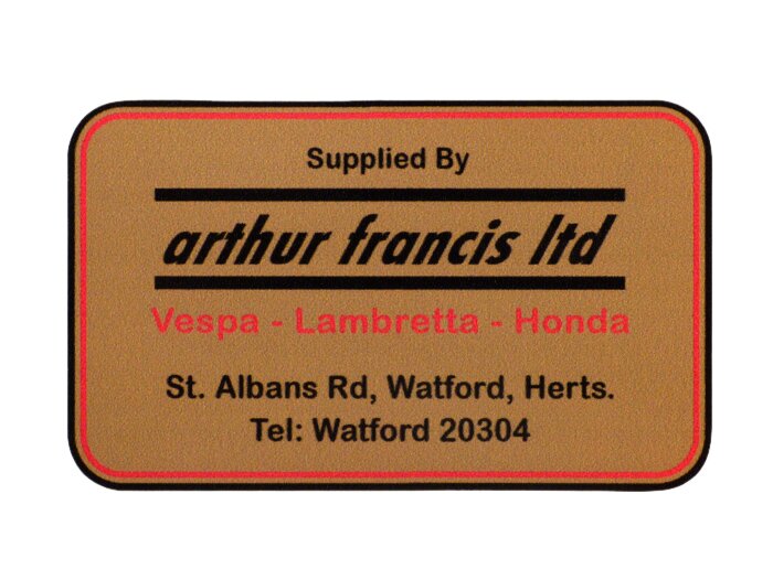 Adesivo -LAMBRETTA fornito da Arthur Francis 90x55 mm-