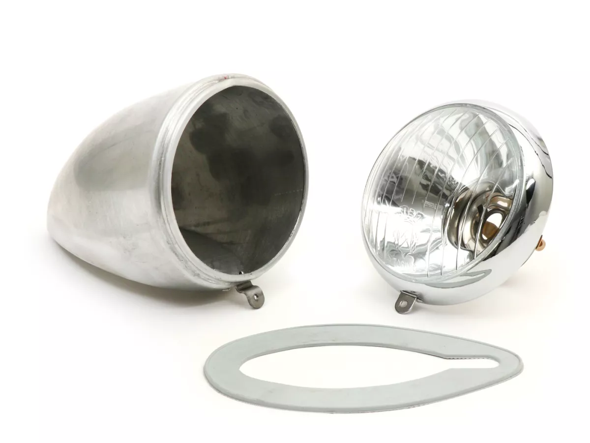 Lampu depan termasuk rumah dan segel -MAURO PASCOLI Ø95mm- Vespa Wideframe Vespa V30 (104447-), V31, V32, V33