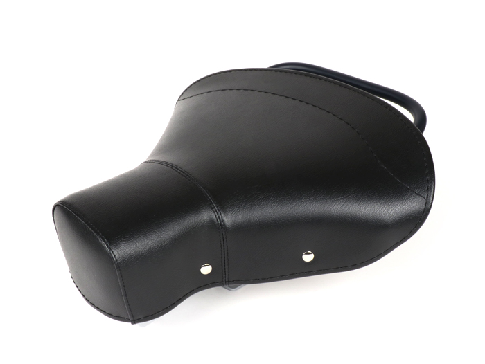Saddle -SELLERIA TREZZI- Vespa Largeframe (M7) front- with riveets on the side - black