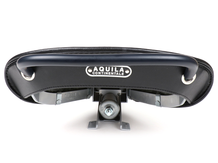 Saddle -SELLERIA TREZZI- Vespa Largeframe (M7) front- with riveets on the side - black