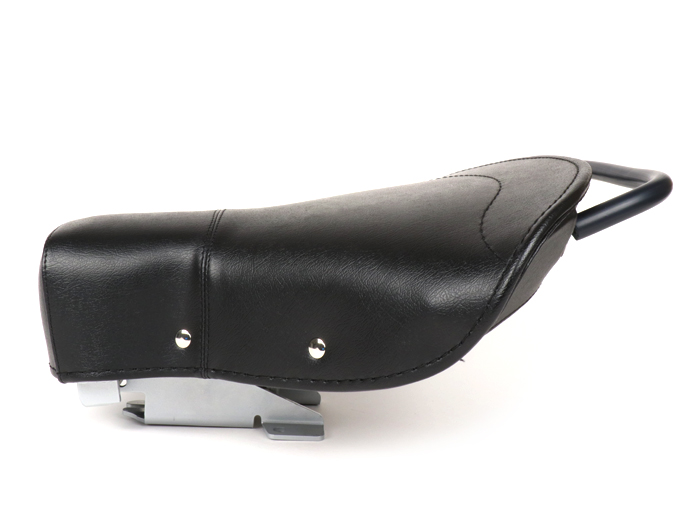 Saddle -SELLERIA TREZZI- Vespa Largeframe (M7) front- with riveets on the side - black