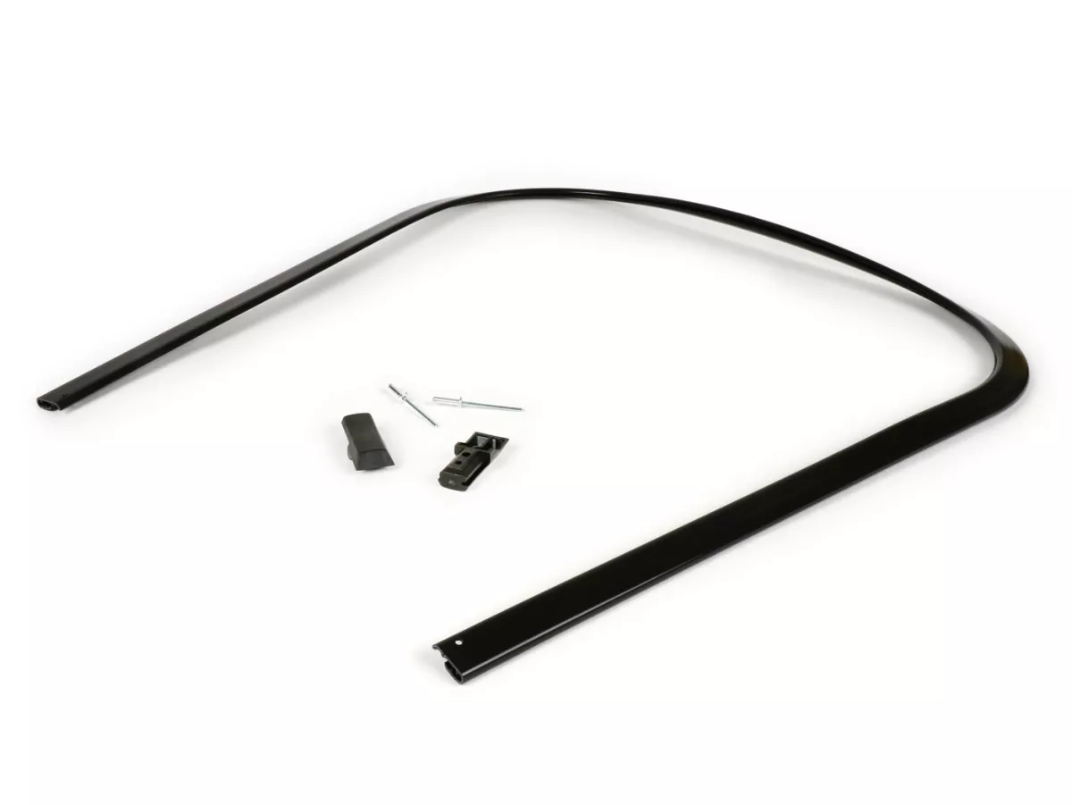 Pelindung tepi termasuk set potongan ujung pelat tendang -BGM ASLI- Vespa PK S, PK S Lusso, PK SS, PK ETS - plastik - hitam