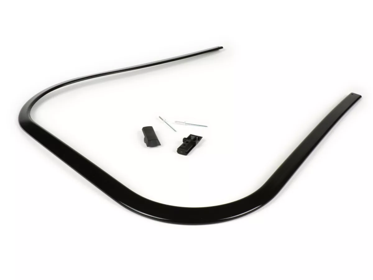 Pelindung tepi termasuk set potongan ujung pelat tendang -BGM ASLI- Vespa PK S, PK S Lusso, PK SS, PK ETS - plastik - hitam