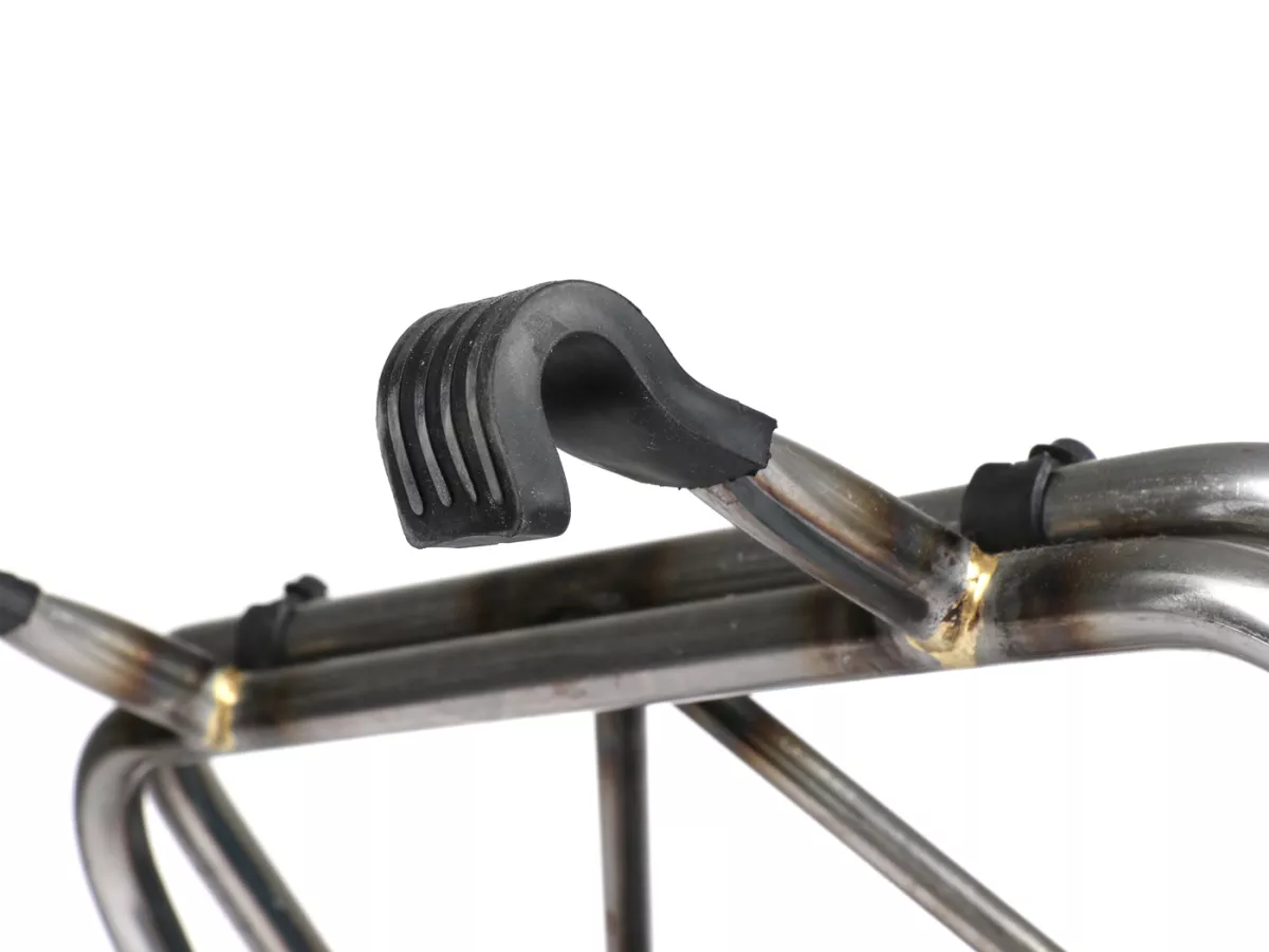 Portaequipajes plegable frontal -ULMA NANUCCI Style- Vespa Largeframe Rally, Sprint, SS180, GS160, GT, GTR, GL, Super, VBB, VBA, VNA, VNB, Vespa Wideframe GS150, VL, VB, VM, VN, V1-15, V30-33, Motovespa 150 GS, 150 Sprint, GT160 - metal desnudo (no contra