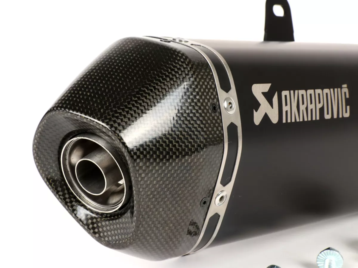 Pot d’échappement -AKRAPOVIC slip on inox Black Edition- Vespa GTS 125 (2017-, Euro 4, iGet, MA3A), GTS 150 (2017-, Euro 4, iGet, MA3B) - sans catalyseur