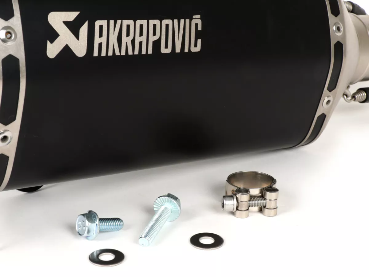 Pot d’échappement -AKRAPOVIC slip on inox Black Edition- Vespa GTS 125 (2017-, Euro 4, iGet, MA3A), GTS 150 (2017-, Euro 4, iGet, MA3B) - sans catalyseur
