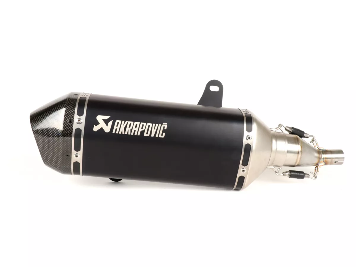 Pot d’échappement -AKRAPOVIC slip on inox Black Edition- Vespa GTS 125 (2017-, Euro 4, iGet, MA3A), GTS 150 (2017-, Euro 4, iGet, MA3B) - sans catalyseur