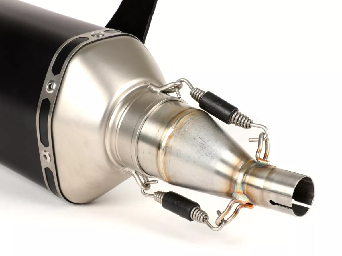 Pot d’échappement -AKRAPOVIC slip on inox Black Edition- Vespa GTS 125 (2017-, Euro 4, iGet, MA3A), GTS 150 (2017-, Euro 4, iGet, MA3B) - sans catalyseur