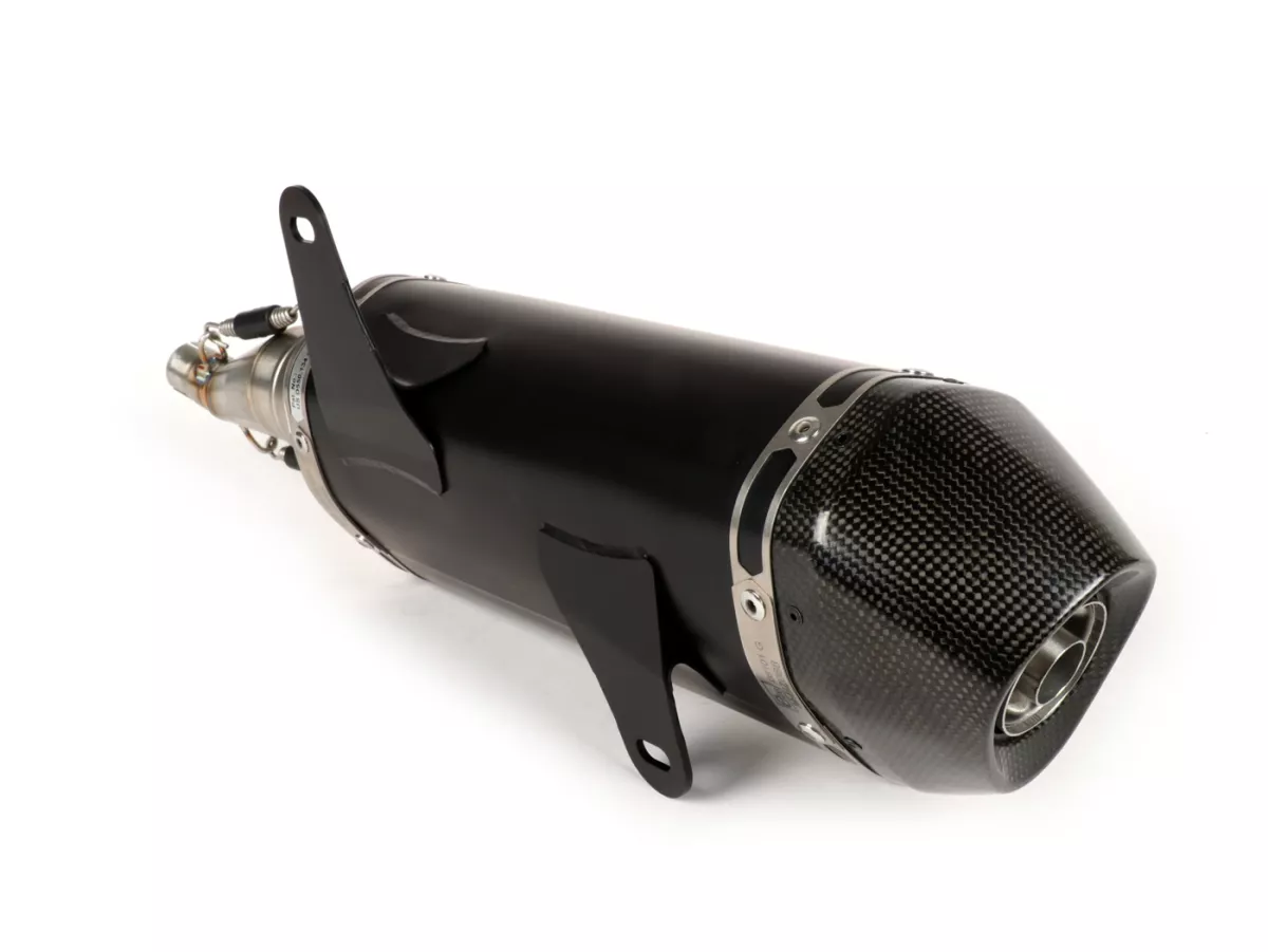 Pot d’échappement -AKRAPOVIC slip on inox Black Edition- Vespa GTS 125 (2017-, Euro 4, iGet, MA3A), GTS 150 (2017-, Euro 4, iGet, MA3B) - sans catalyseur