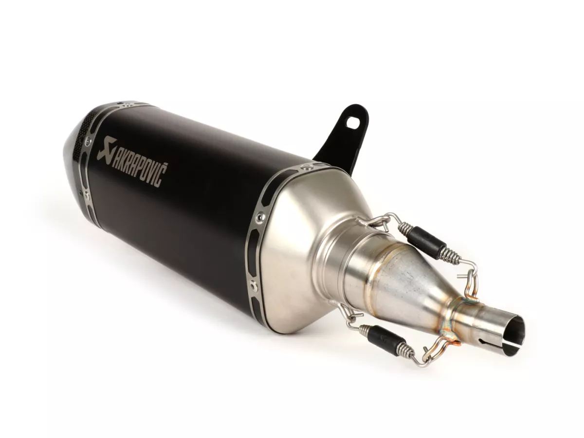 Pot d’échappement -AKRAPOVIC slip on inox Black Edition- Vespa GTS 125 (2017-, Euro 4, iGet, MA3A), GTS 150 (2017-, Euro 4, iGet, MA3B) - sans catalyseur