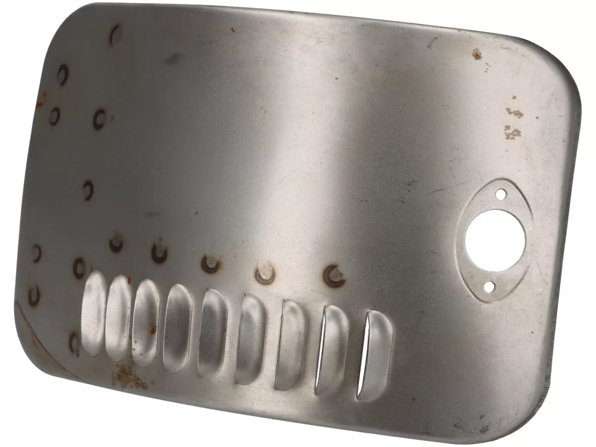 Luggage compartment flap with air vents -PREMIUM- Lambretta - Serveta Jet 200- steel, unpainted