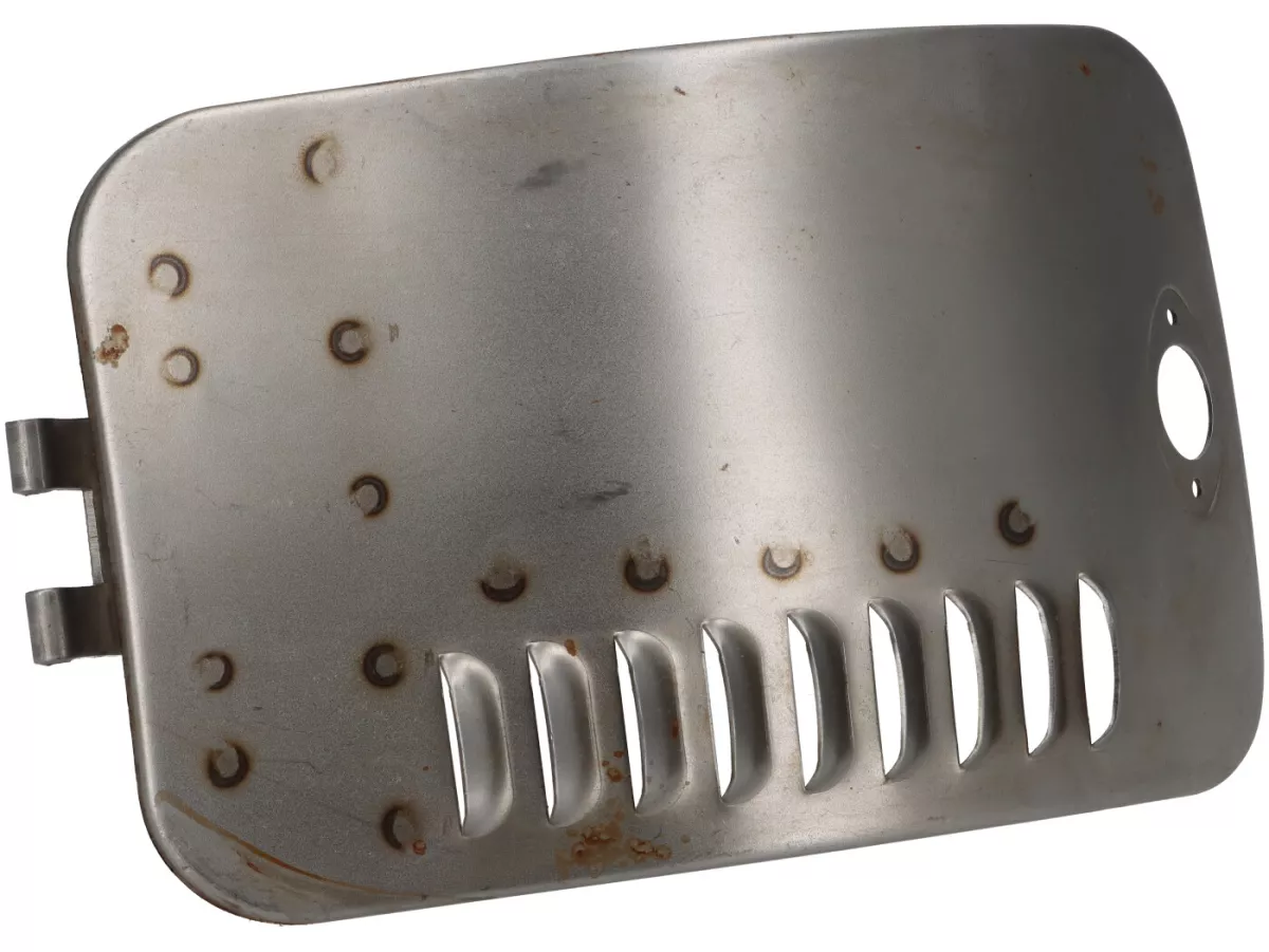 Luggage compartment flap with air vents -PREMIUM- Lambretta - Serveta Jet 200- steel, unpainted