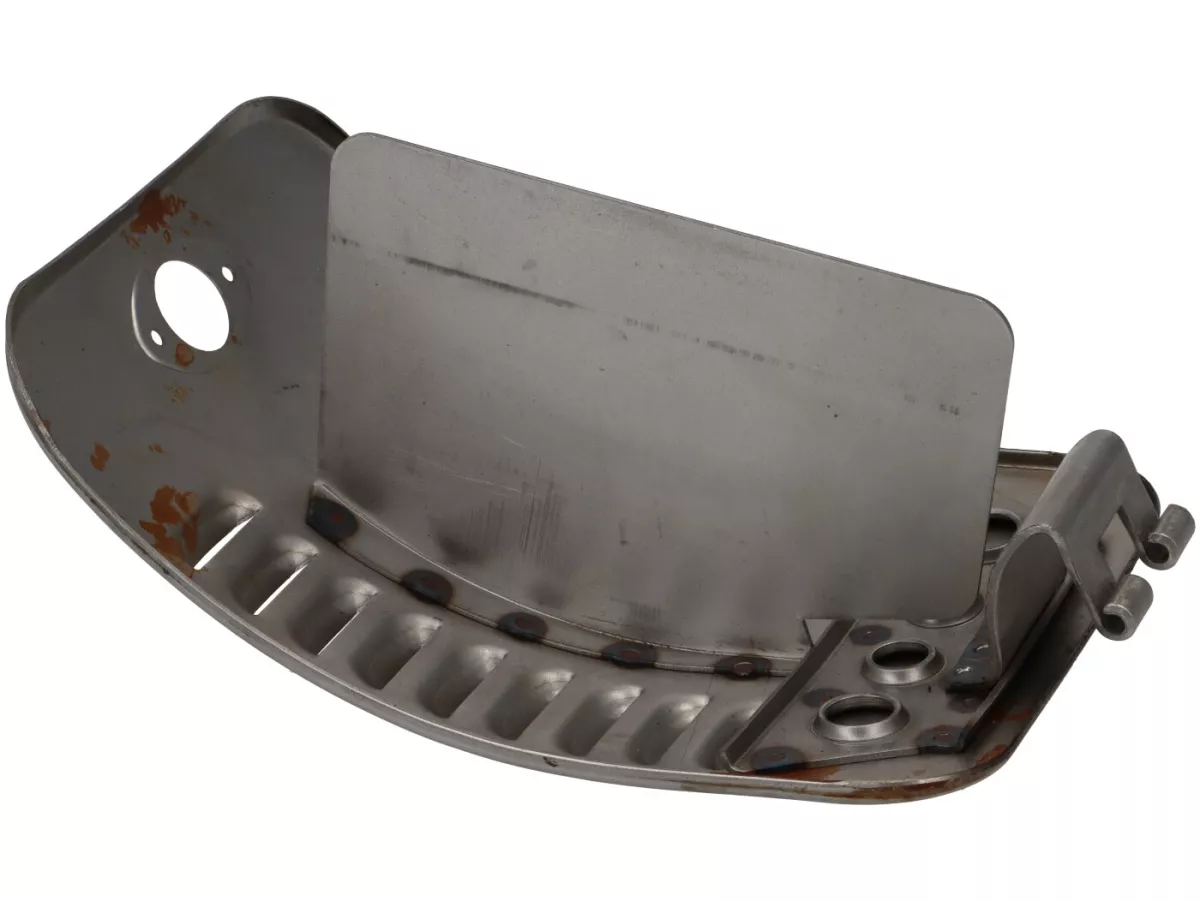 Luggage compartment flap with air vents -PREMIUM- Lambretta - Serveta Jet 200- steel, unpainted