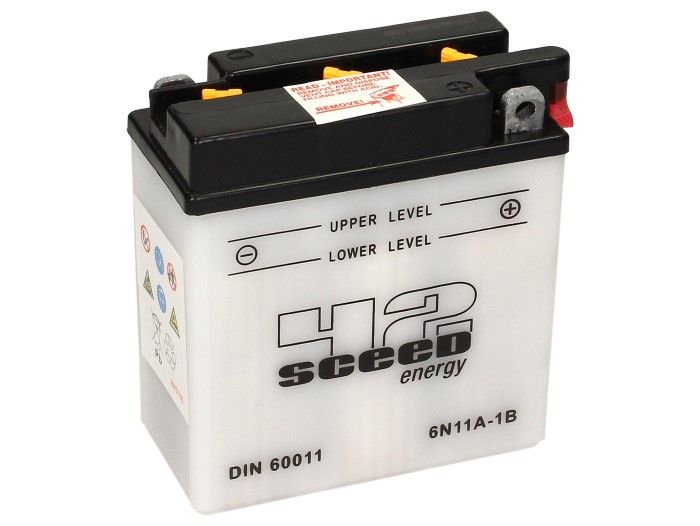 Battery -Standard SCEED 42 Energy- 6N11A-1B - 6V, 11Ah - 122x62x132mm (without acid)