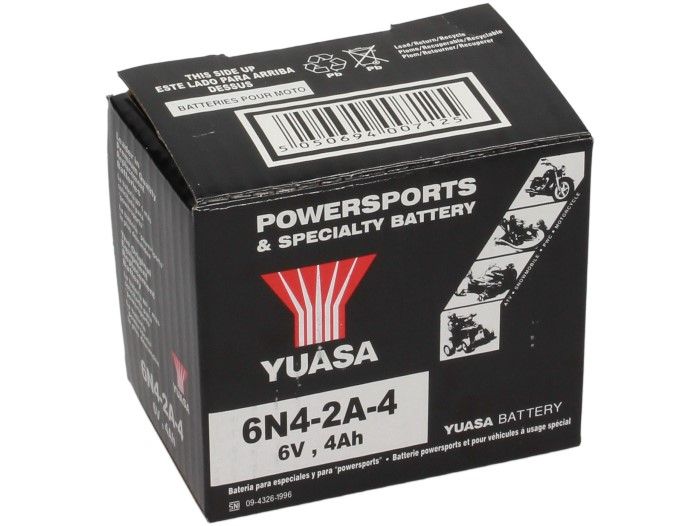 Batteria -Standard YUASA 6N4-2A-4- 6V, 4Ah - 71x71x95mm (senza acido)