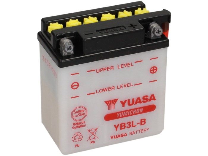 Batería -Estándar YUASA YB3L-B- 12V, 3Ah - 99x56x110mm (sin ácido)