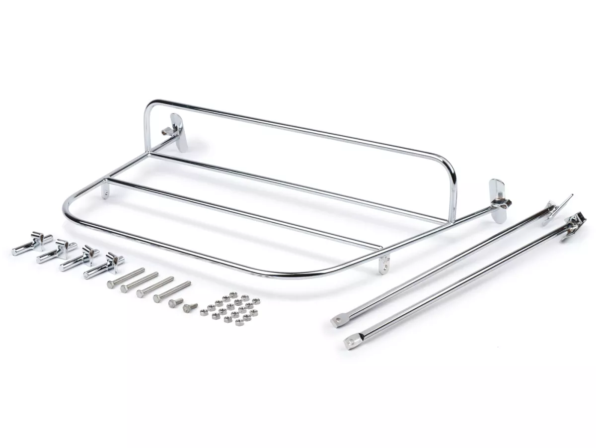 Bagagedrager voor (stijf) -MAURO PASCOLI Ulma-Style- Vespa Wideframe VL, VB, VM, VN, V1-15, V30-33 - Chroom