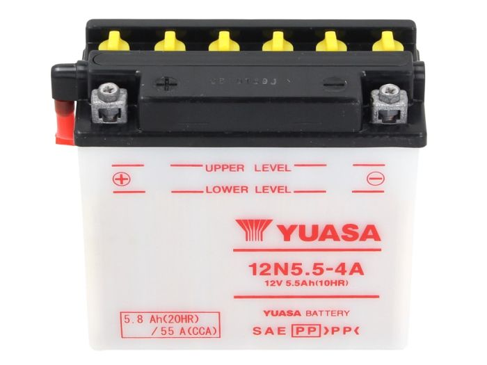 Battery -Standard YUASA 12N5,5-4A- 12V, 6Ah - 114x70x131mm (without acid)