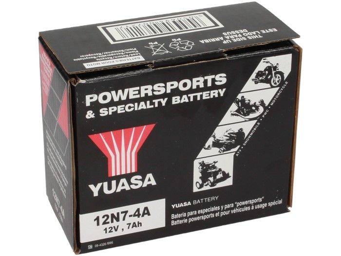 Battery -Standard YUASA 12N7-4A- 12V, 7Ah - 135x75x135mm (without acid)