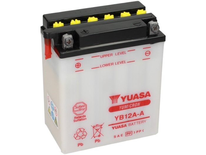 Battery -Standard YUASA YB12A-A/12N12A-4A-1- 12V, 12Ah - 135x81x161mm (without acid)