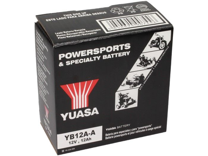 Battery -Standard YUASA YB12A-A/12N12A-4A-1- 12V, 12Ah - 135x81x161mm (without acid)