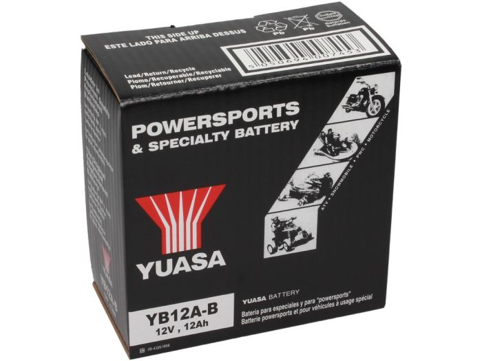 Batería -Estándar YUASA YB12A-B- 12V, 12Ah - 135x81x160mm (sin ácido)