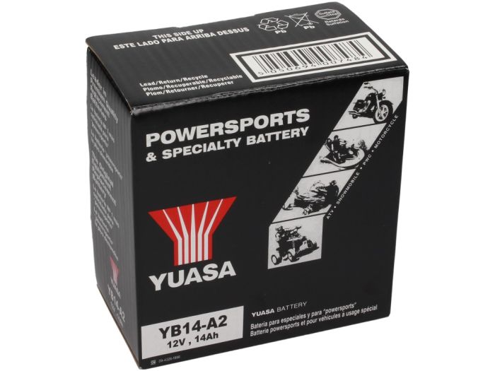 Batterij -Standaard YUASA YB14-A2- 12V, 14Ah - 136x91x168mm (zonder zuur)
