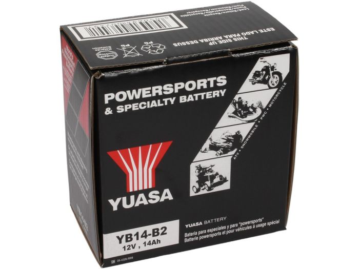 Standaard YUASA YB14-B2- 12V, 14Ah - 135x91x167mm (zonder zuur)