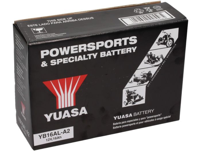 Accu -Standaard YUASA YB16AL-A2- 12V, 16Ah - 207x72x164mm (zonder zuur)