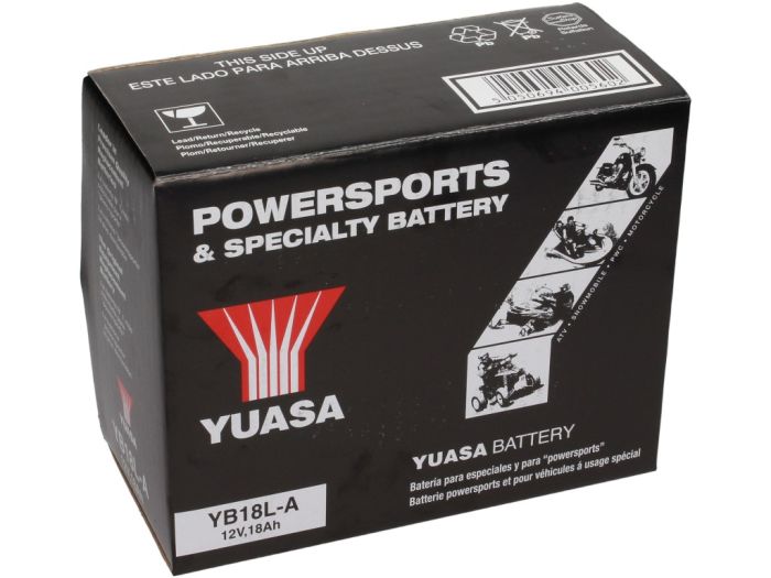 Batería -Estándar YUASA YB18L-A- 12V, 18Ah - 182x92x164mm (sin ácido)
