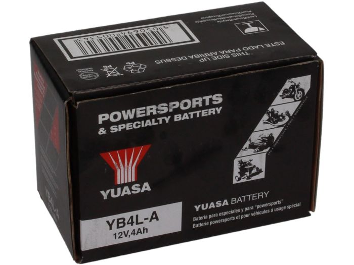 Baterai -Standar YUASA YB4L-A- 12V, 4Ah - 121x70x92mm (tanpa asam)