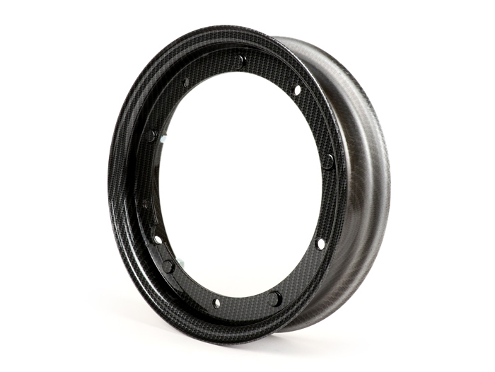 Wheel rim -CIF carbon look- 2.10-10 inch, steel - Vespa Largeframe (type PX, Sprint, Rally, PV, ET3, PK)