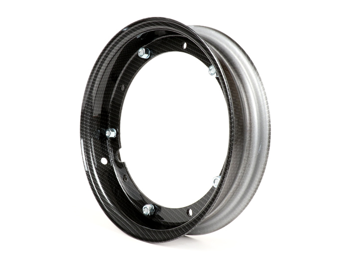 Wheel rim -CIF carbon look- 2.10-10 inch, steel - Vespa Largeframe (type PX, Sprint, Rally, PV, ET3, PK)