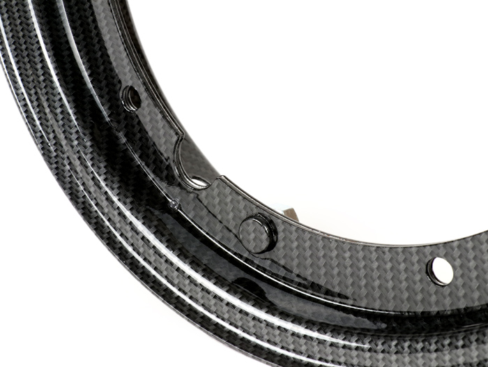 Wheel rim -CIF carbon look- 2.10-10 inch, steel - Vespa Largeframe (type PX, Sprint, Rally, PV, ET3, PK)