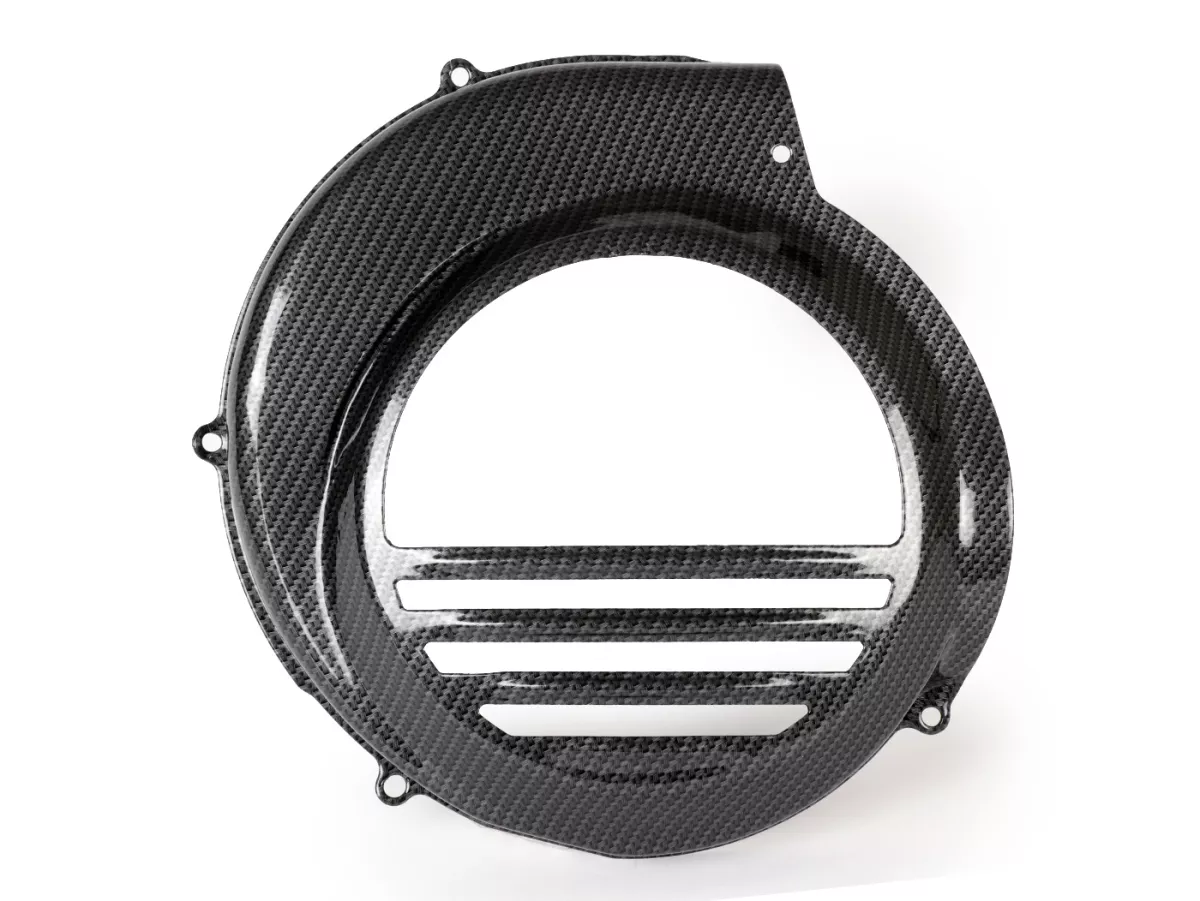 Cubre rueda ventilador -CIF Carbone Look- Vespa PX80, PX125, PX150, PX200 - modelos con arranque eléctrico