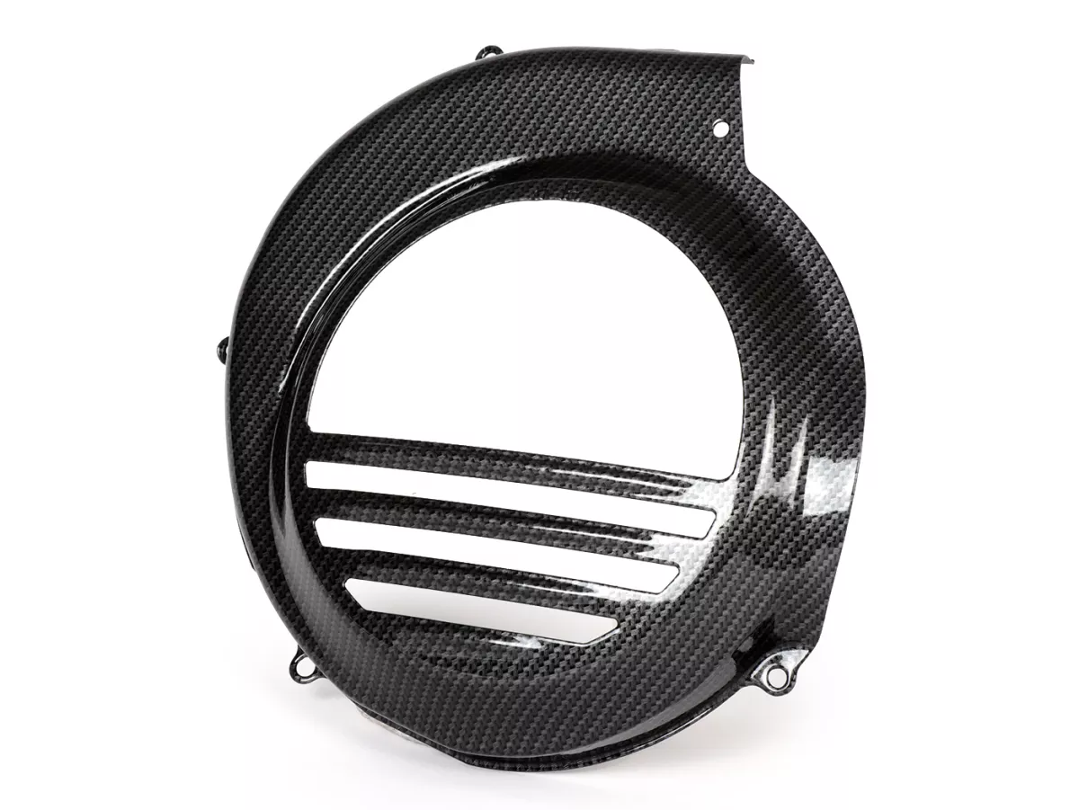 Cubre rueda ventilador -CIF Carbone Look- Vespa PX80, PX125, PX150, PX200 - modelos con arranque eléctrico