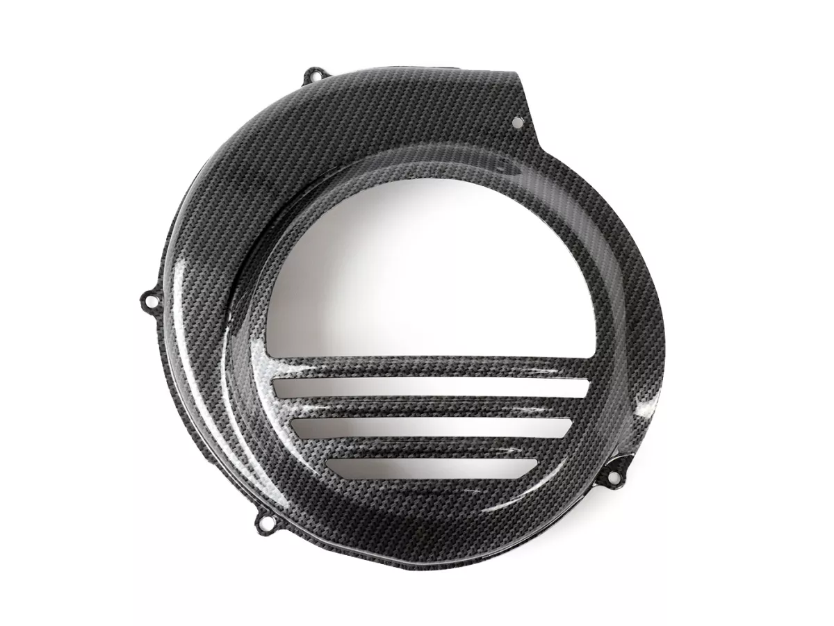 Cubre rueda ventilador -CIF Carbone Look- Vespa PX80, PX125, PX150, PX200 - modelos con arranque eléctrico