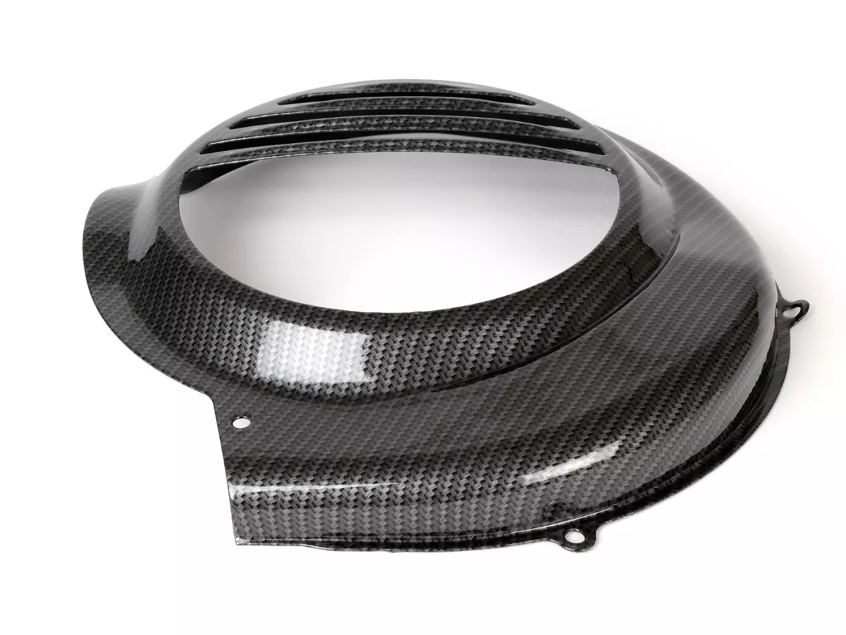 Cubre rueda ventilador -CIF Carbone Look- Vespa PX80, PX125, PX150, PX200 - modelos con arranque eléctrico