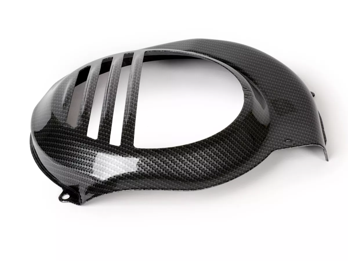 Cubre rueda ventilador -CIF Carbone Look- Vespa PX80, PX125, PX150, PX200 - modelos con arranque eléctrico