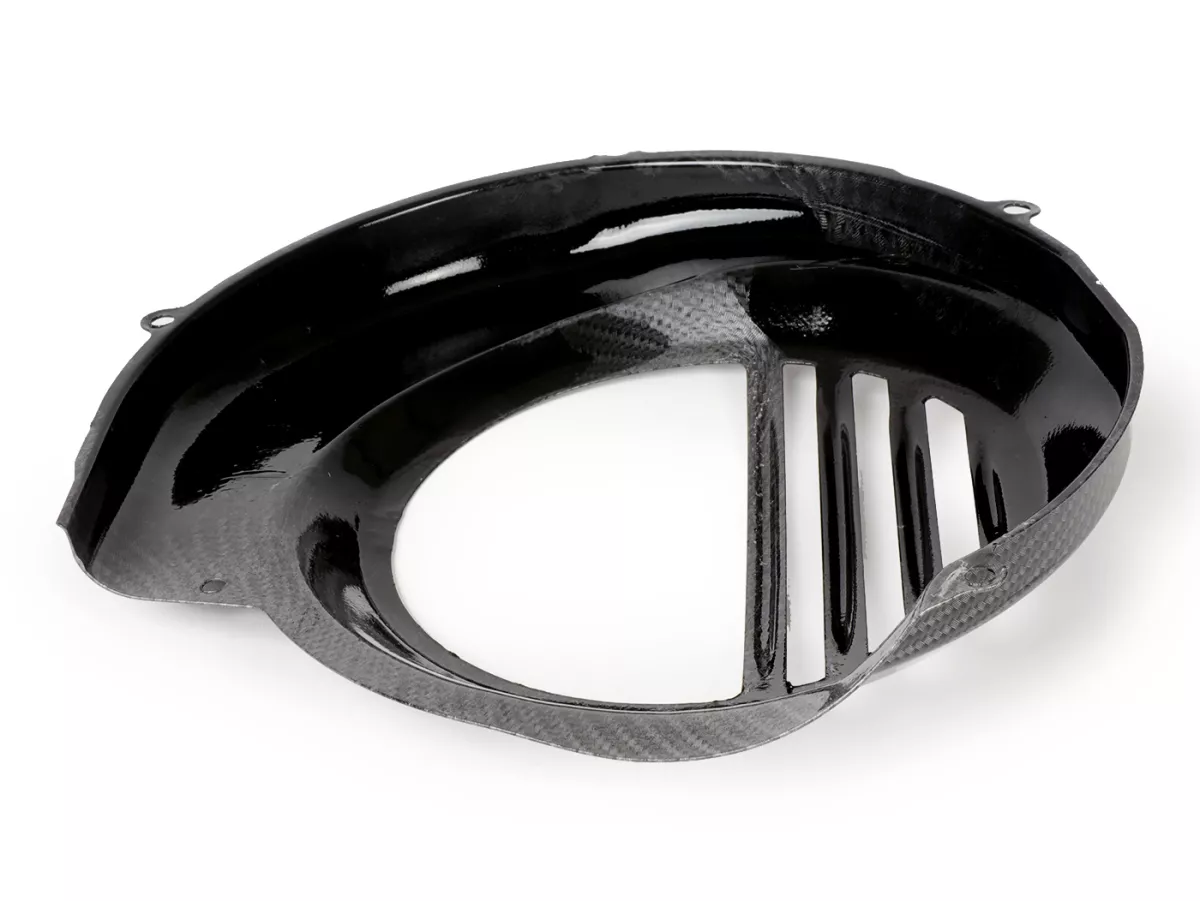 Cubre rueda ventilador -CIF Carbone Look- Vespa PX80, PX125, PX150, PX200 - modelos con arranque eléctrico