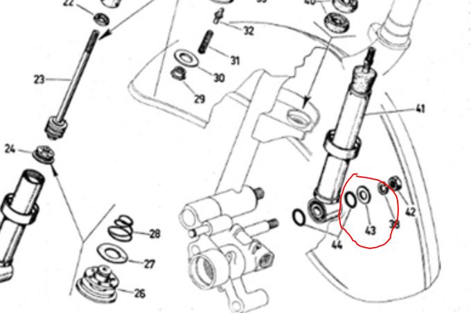 Rondelle M8x24x2mm Cache fourche/bras oscillant -VESPA- V50, V90, SS50, SS90, PV125, ET3