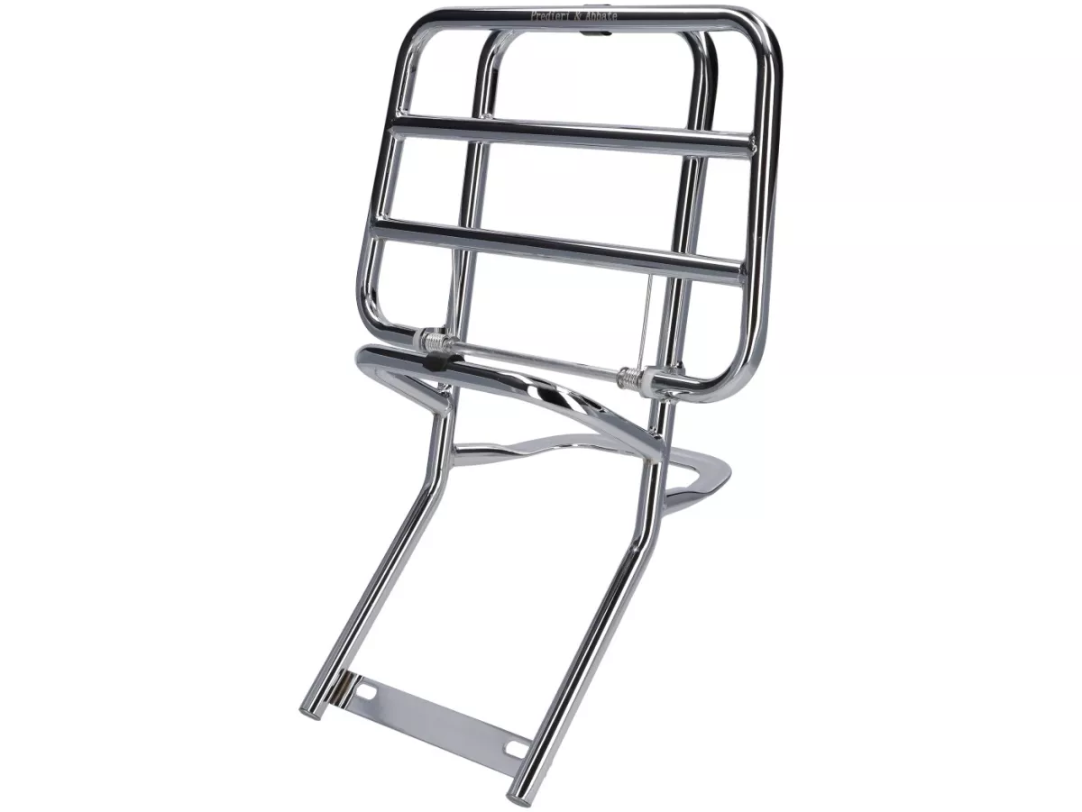 Porte-bagages arrière rabattable -PREDIERI ABBATE- Vespa Largeframe - Vespa PX80, PX125, PX150, PX200 - Chrome