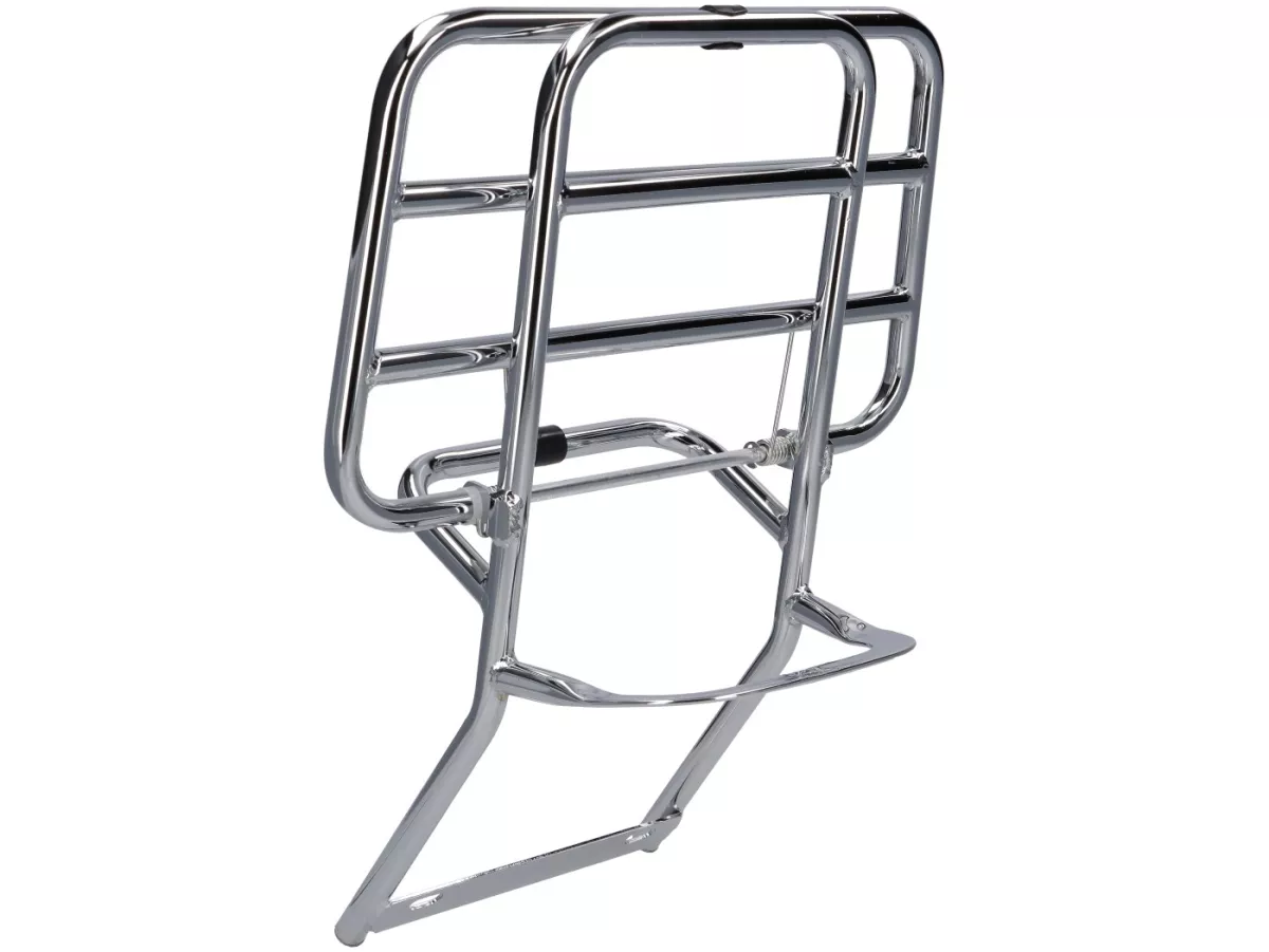 Porte-bagages arrière rabattable -PREDIERI ABBATE- Vespa Largeframe - Vespa PX80, PX125, PX150, PX200 - Chrome