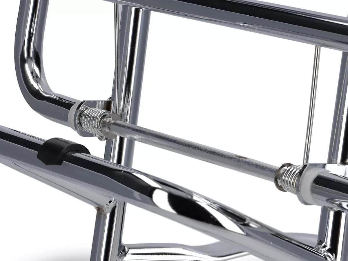 Porte-bagages arrière rabattable -PREDIERI ABBATE- Vespa Largeframe - Vespa PX80, PX125, PX150, PX200 - Chrome