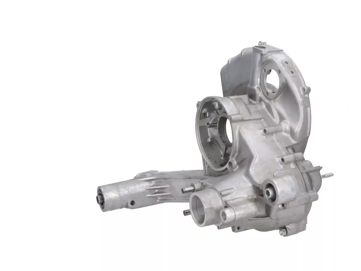 Engine case (Sport, spindled for 60/62mm crankshaft) -OEM rotary valve inlet, Elestart, with separate lubrication- Vespa P200E, PX200, PX200E, Motovespa P200 DN, PX200 Iris, TX200