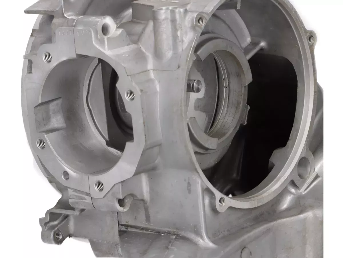 Engine case (Sport, spindled for 60/62mm crankshaft) -OEM rotary valve inlet, Elestart, with separate lubrication- Vespa P200E, PX200, PX200E, Motovespa P200 DN, PX200 Iris, TX200