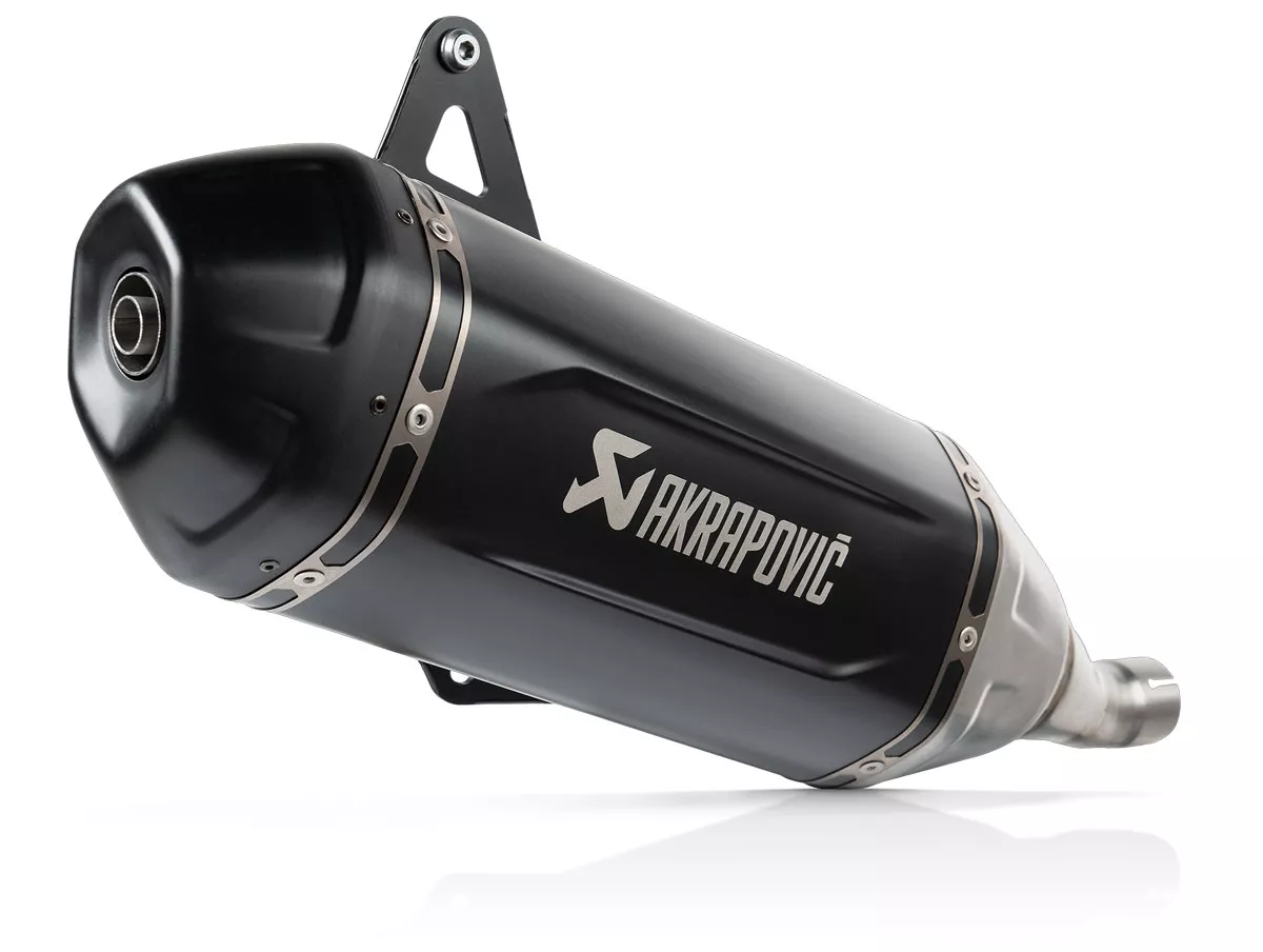 Exhaust -AKRAPOVIC Black Slip-On Line (SS)- Vespa GTS HPE 310 Euro 5+ - stainless steel black