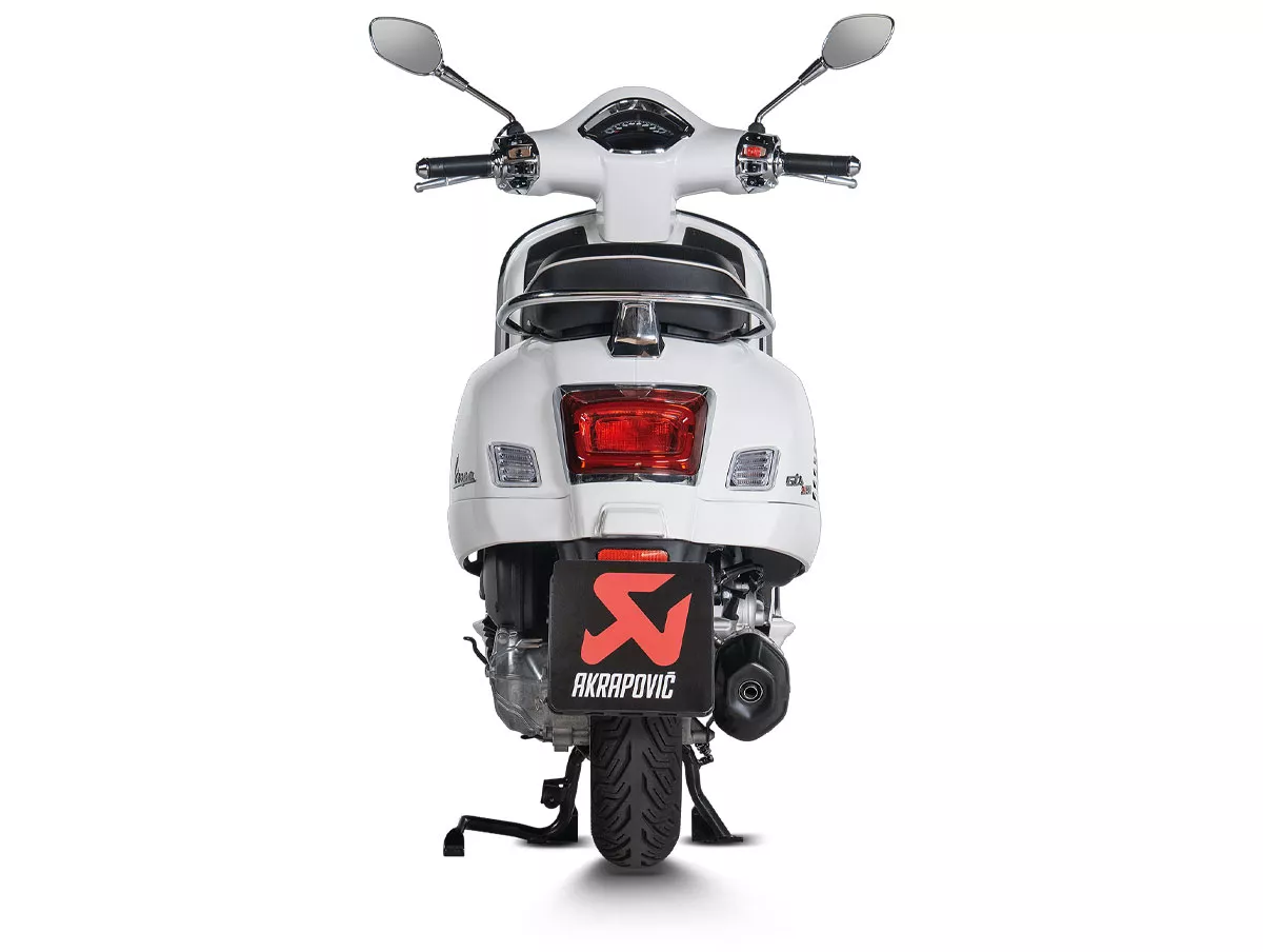 Exhaust -AKRAPOVIC Black Slip-On Line (SS)- Vespa GTS HPE 310 Euro 5+ - stainless steel black