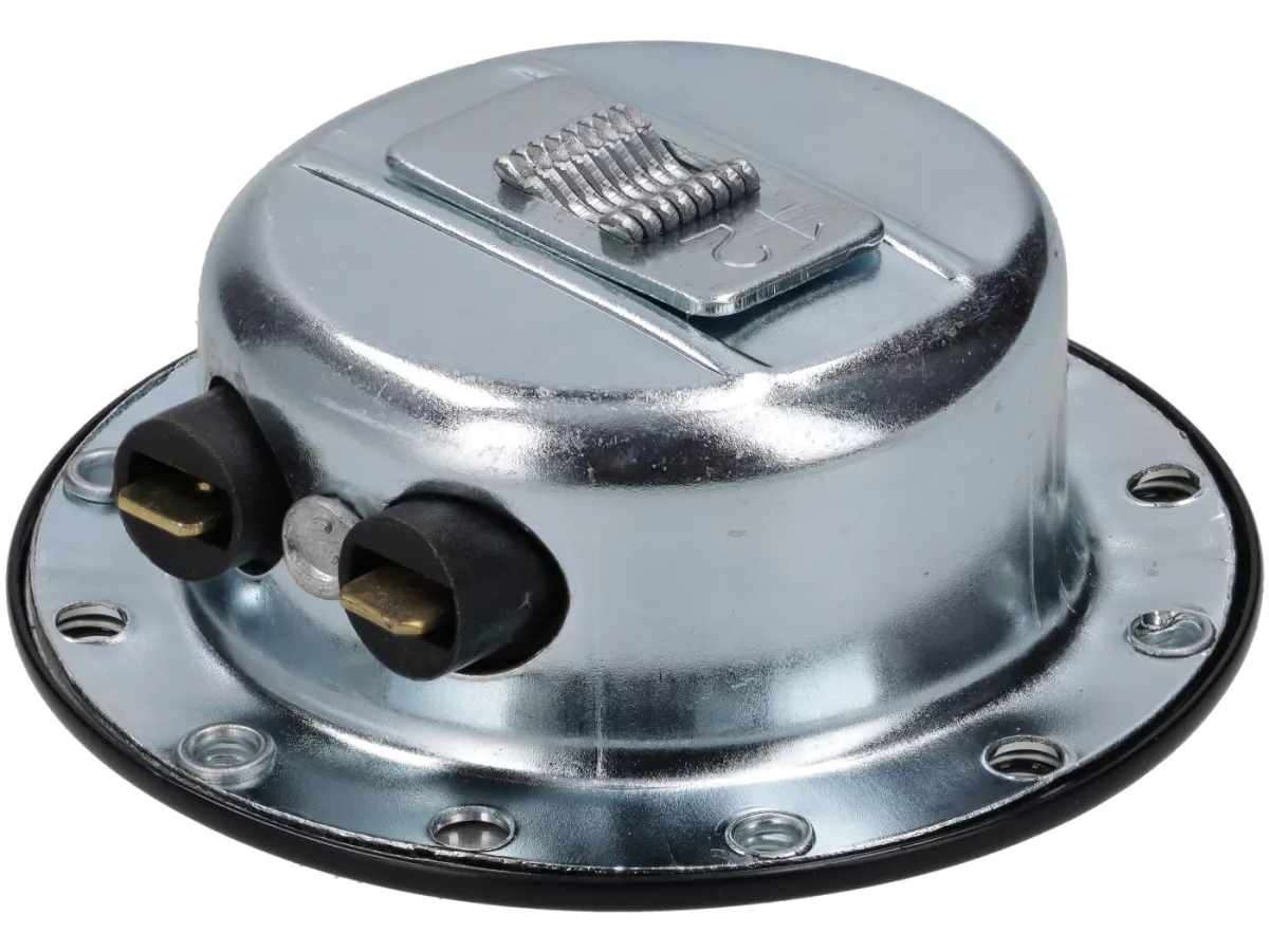 Klakson (bel) -BGM ASLI - BACHEL 12V AC- Vespa Wideframe VM2T, VN1T, VN2T, VL1T, VL2T, VNA1T, VNA2T, VNB1T (-34767) - juga cocok untuk V30-33T (250000-), VM1T (31145-), VU1T, Motovespa 125 N (VT), 125 S (VTT), 150 S (VTT)