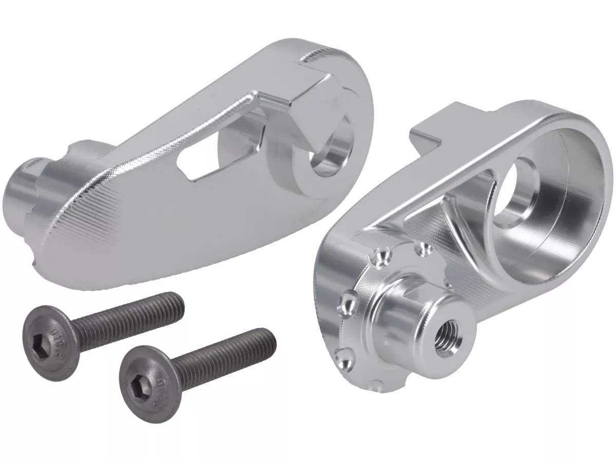 Stoßdämpferbefestigung unten -BGM PRO Clip on Aluminium CNC- Lambretta LI, LIS, SX, TV, DL, GP, LUI, J50, J100, J125 - silbern